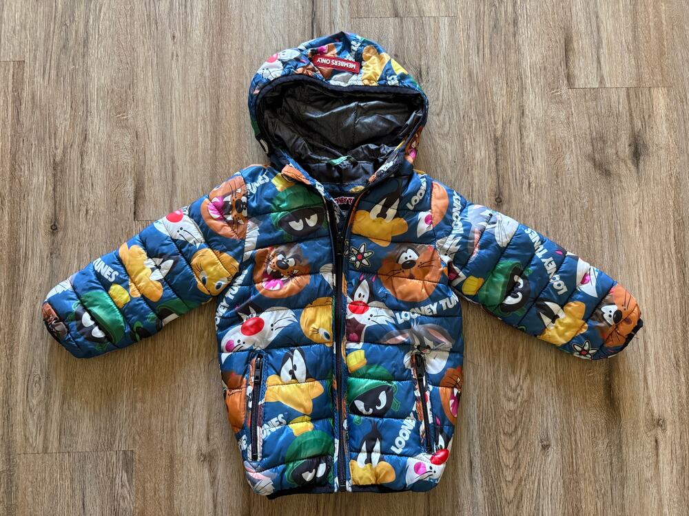 Members Only Looney Tunes Kid's Hooded Puffer Jacket Size 3T